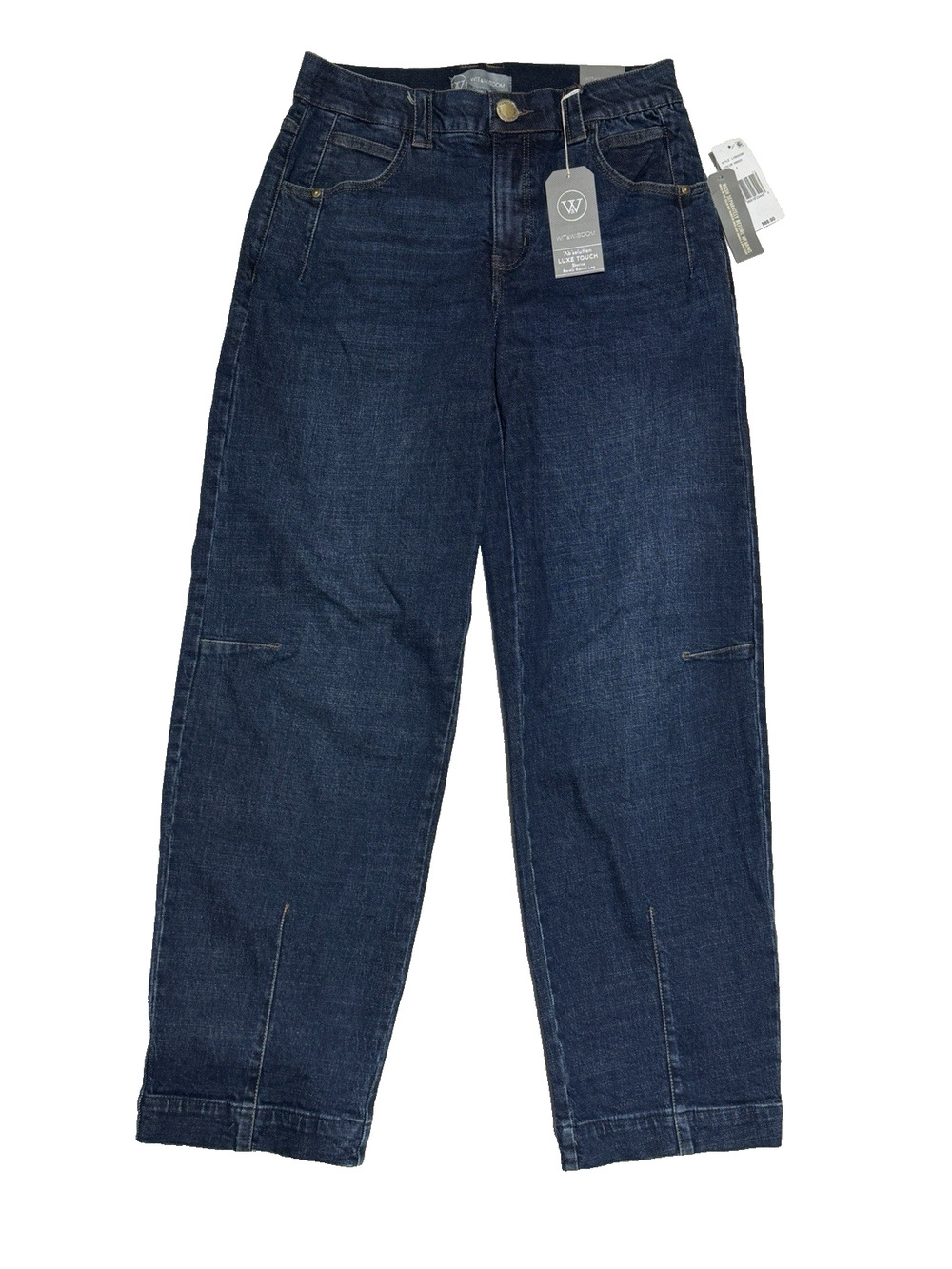 Wit & Wisdom Skyrise High Waist Barely Barrel Jeans Womens 12 Dark Denim - READ